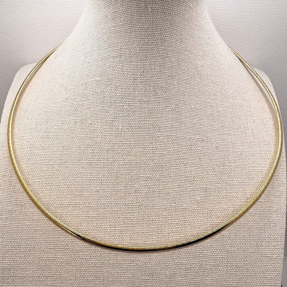 Vintage Nolan Miller Omega Gold Tone Collar Choker Necklace 18"